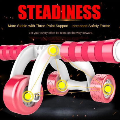 Abs 3 roller exercise wheel anti skid double wheel total body AB roller exercise for abdominal stomach for adults.