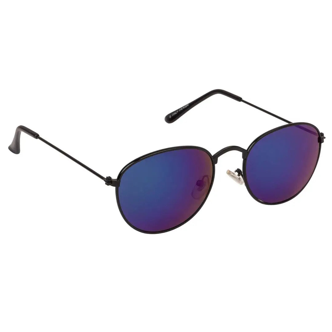 Arzonai Jones Mirrored Oval Shape Black-Green UV Protection Sunglasses For Men  Women [MA-310-S4 ]