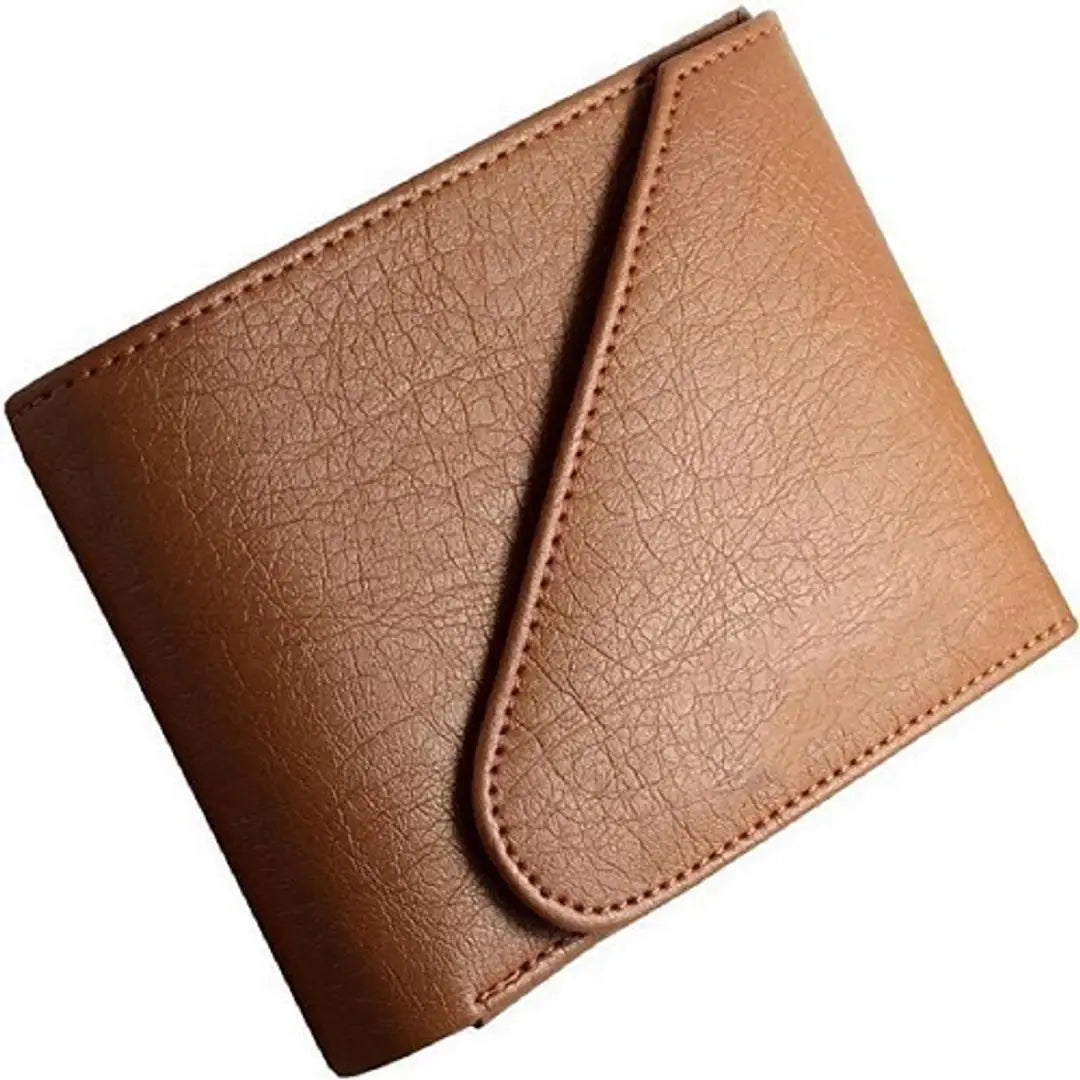 Men's Solid Tan Coloured Artificial Leather Wallets