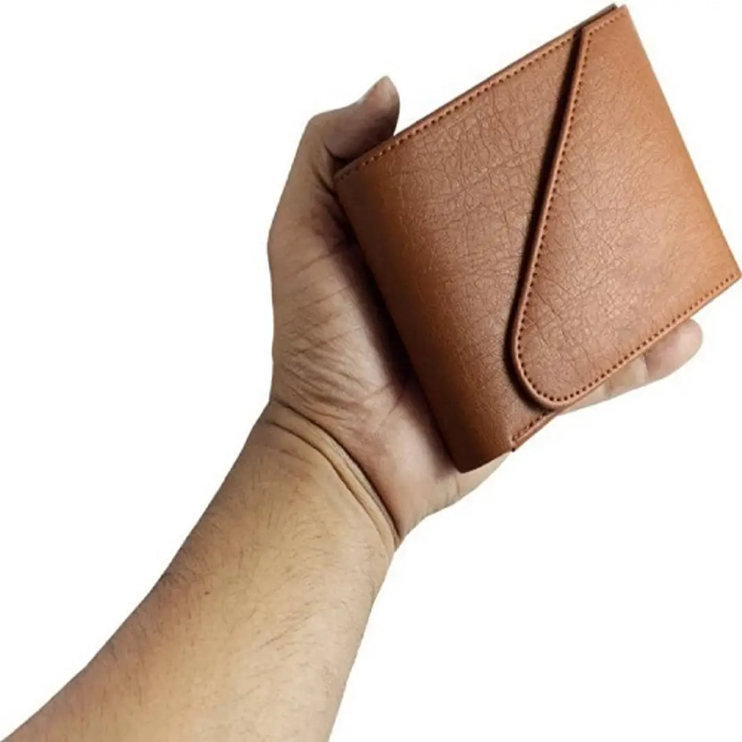 Men's Solid Tan Coloured Artificial Leather Wallets