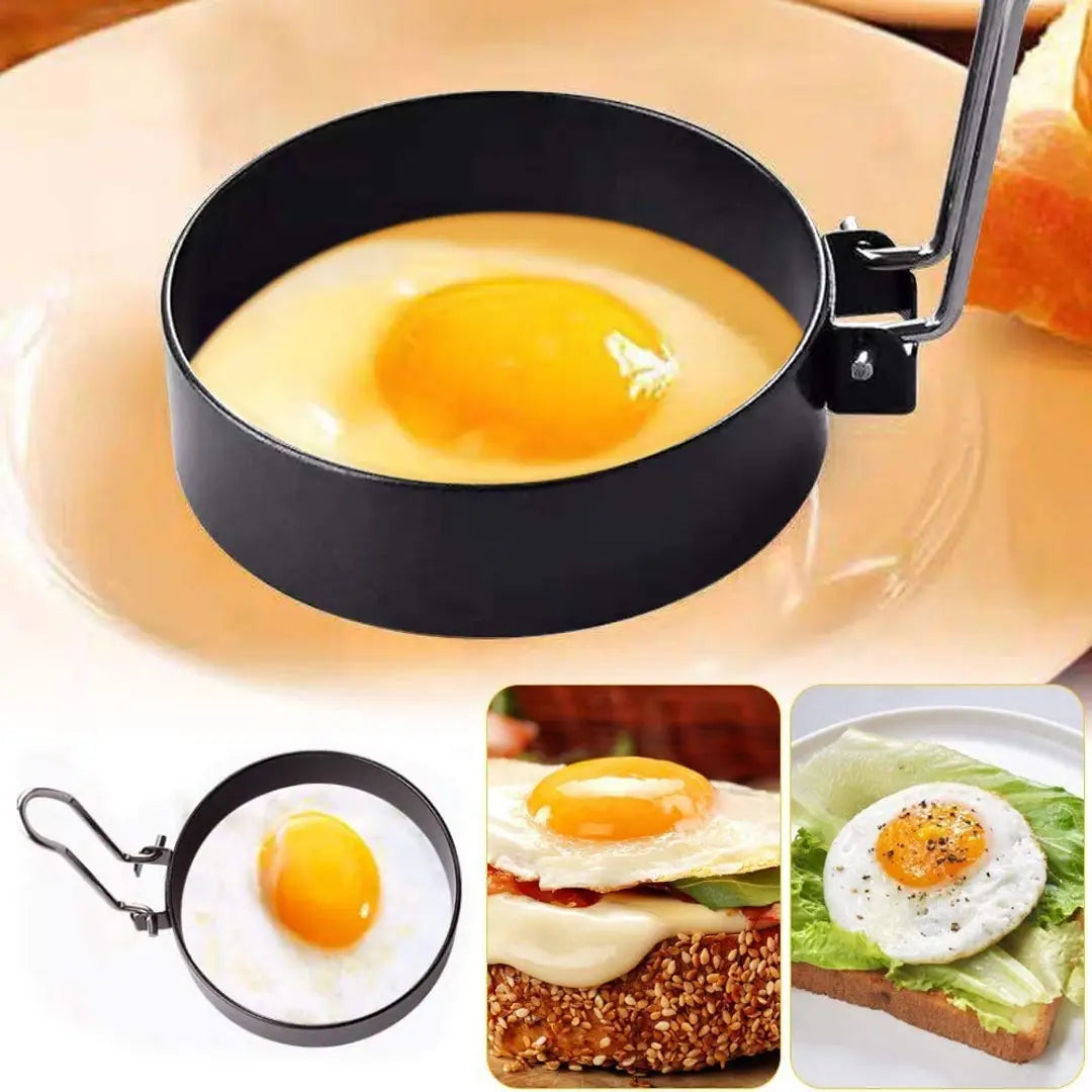 Useful Black Stainless Steel Round Egg Cooker Rings
