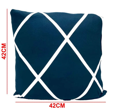 Polyester Cushion Cover Home Sofa Decorative (Blue Diamond, 6)
