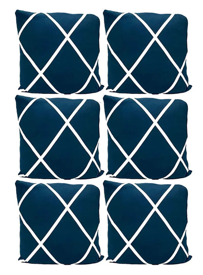 Polyester Cushion Cover Home Sofa Decorative (Blue Diamond, 6)