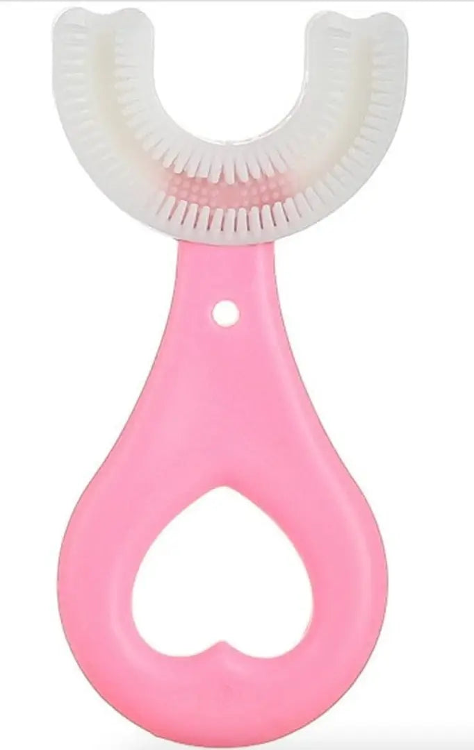 U Shaped Toothbrush For Kids , Manual U Type 360 Degree Soft Silic