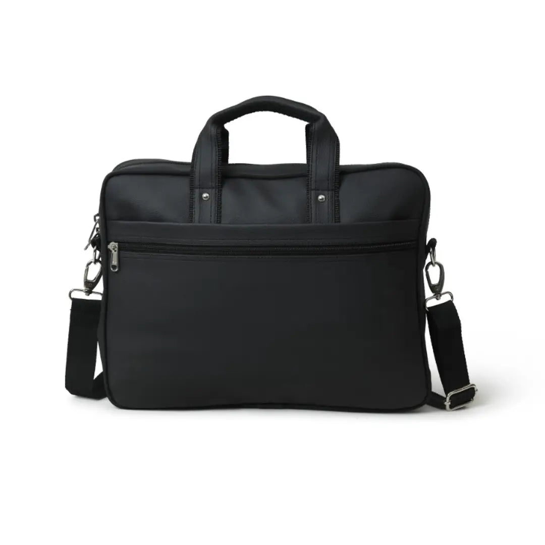 AQUADOR laptop cum messenger bag with Black faux vegan leather