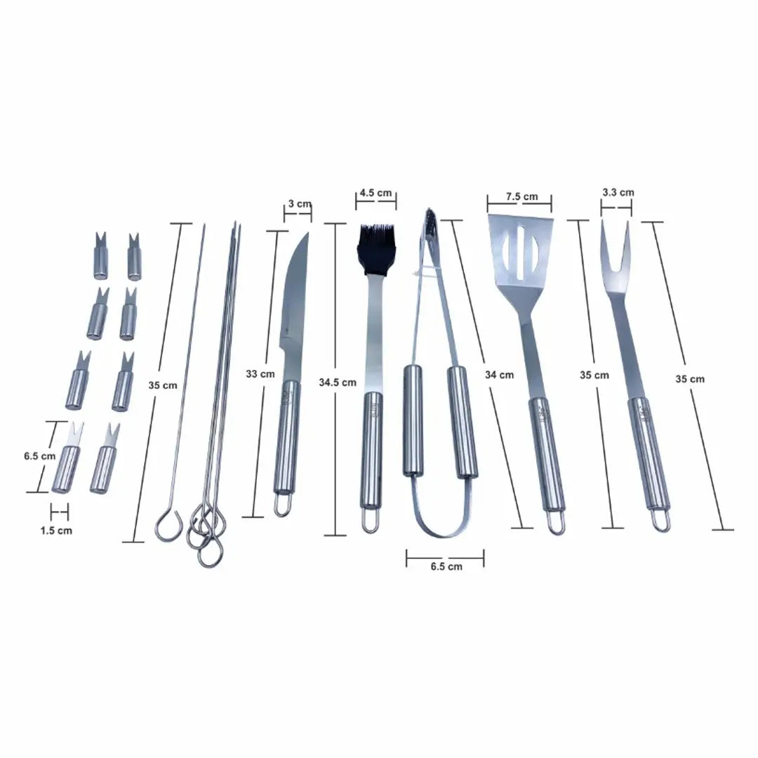 BBQ Tools Set, Stainless Steel Barbecue Accessories with Storage Bags, Complete Outdoor Barbecue Grill Utensils Set, for Outdoor Picnic, Camping, Grilling (18 Pieces)