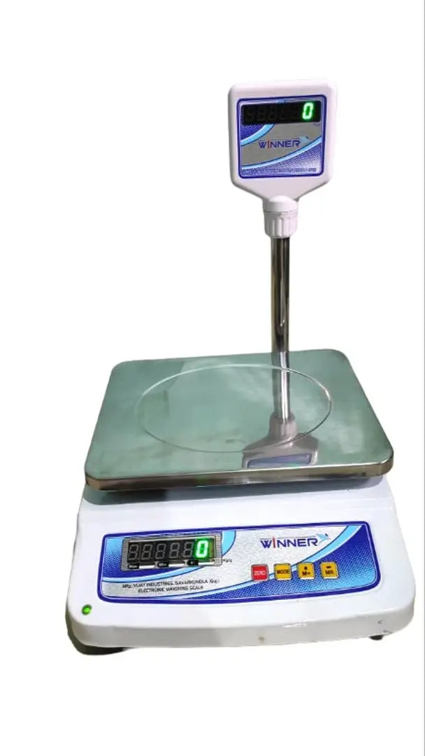 Winner stainless steel 50 kg weight scale with pole display rechargeable 6v with 2 days battery backup and 1 year warranty Digital Kitchen Scales