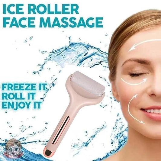 Ice Roller Massager for Face Cooling Neck Skin Tightening Roller Brighten Complexion and Reduce Anti- Wrinkles Facial Skin Lifting, Under Eye Puffiness for Womens, Corded Electric Massager