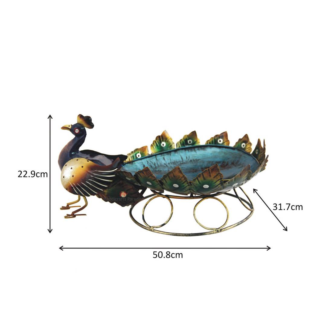 Decorative Handmade Peacock Design Utility Holder For Home Decor Showpiece Gift Item In Wrought Iron