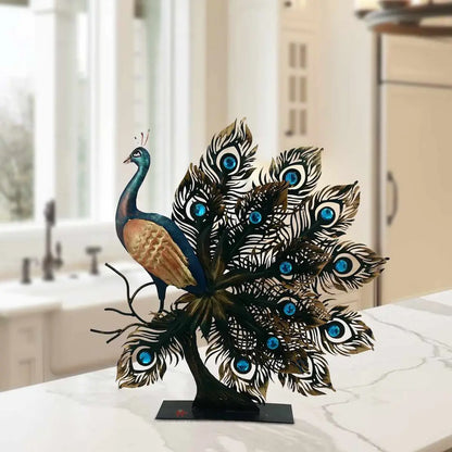 Decorative Handmade Peacock Showpiece Gift Item For Home Decor In Wrought Iron