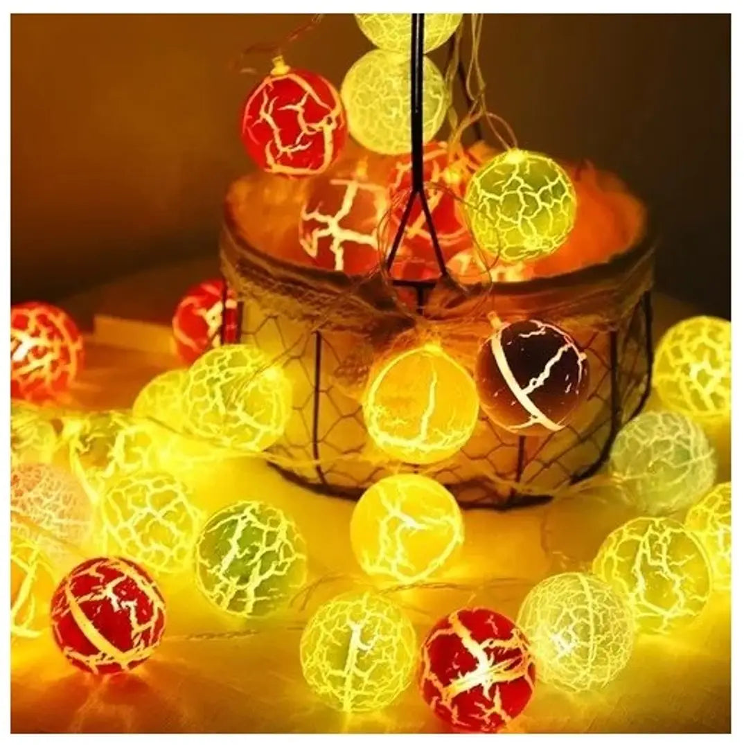 Stylish Crack Pastel Ball String Lights for Baby Kids Room Birthday Home Decoration (Crack Ball String)