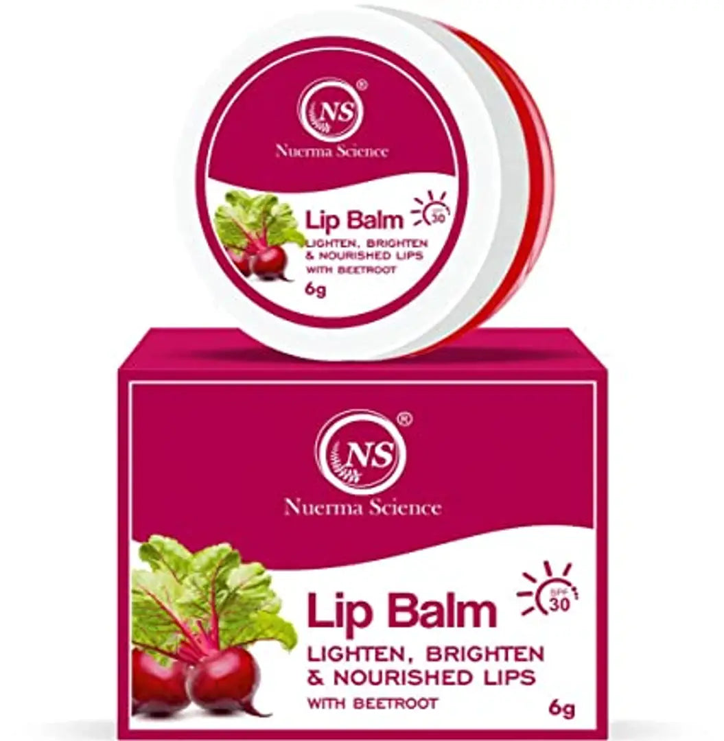 Nuerma Science Beetroot Lip Balm For Dry Damaged and Chapped Lips | An Ayurvedic Lip Moisturizer Lip Balm Enriched with Cocoa Butter, Shea Butter  Essential Oils (Paraben-free) - 6 gm