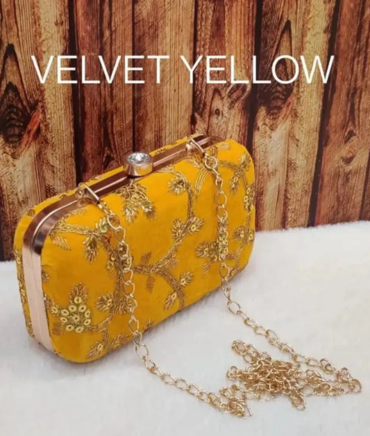 Classy Velvet Embroidered Clutches