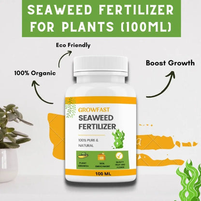 GrowFast Seaweed  - Water Soluble Organic for Garden Plants (100 ML) Fertilizer  (100 ml, Liquid)