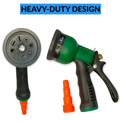 8 in 1 Heavy Duty Garden Hose Nozzle Water Spray Gun for Multi Functional Cleaning, Showering Pet  Washing Cars
