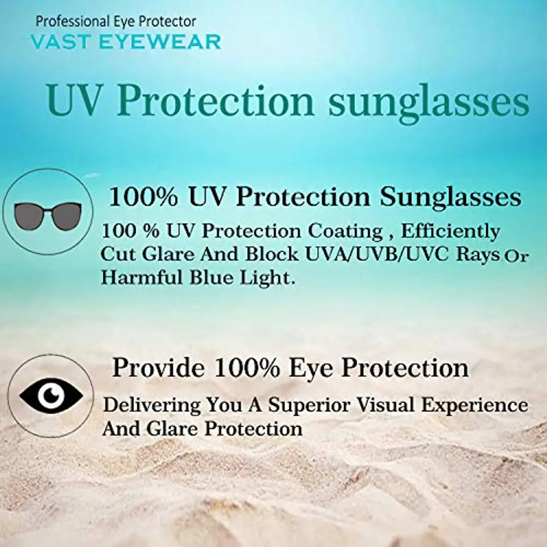 Vast UV Protection Aviator Unisex Sunglasses(Aviator1829|ShinyGun|64|GreyLens)