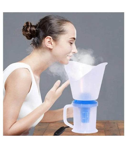 Nose, and Cough Steamer 3 in 1 Plastic Steam Vaporizer, Nozzle Inhaler, Facial Sauna, and Facial Steamer Machine for Adults and Kids (Multicolor) Vaporizer (Blue) Vaporizer  (Blue, White)