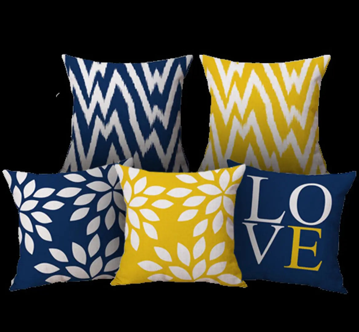 Classic Satin Digital printed Cushion Cover, Pack of 5, 16x16