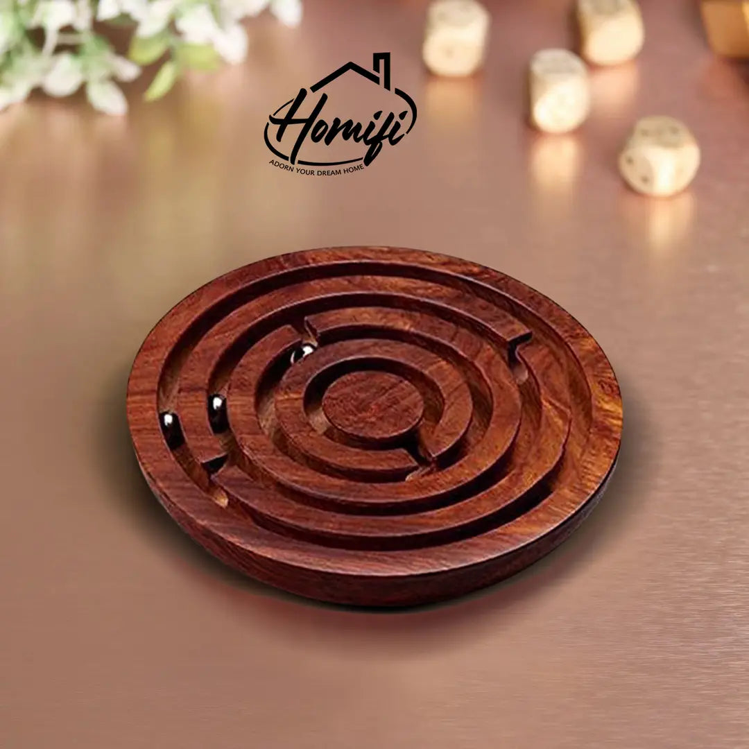 HOMIFI Wooden Pazzalo Handmade Round Labyrinth Ball Maze Puzzle Board Game for Kids  Children
