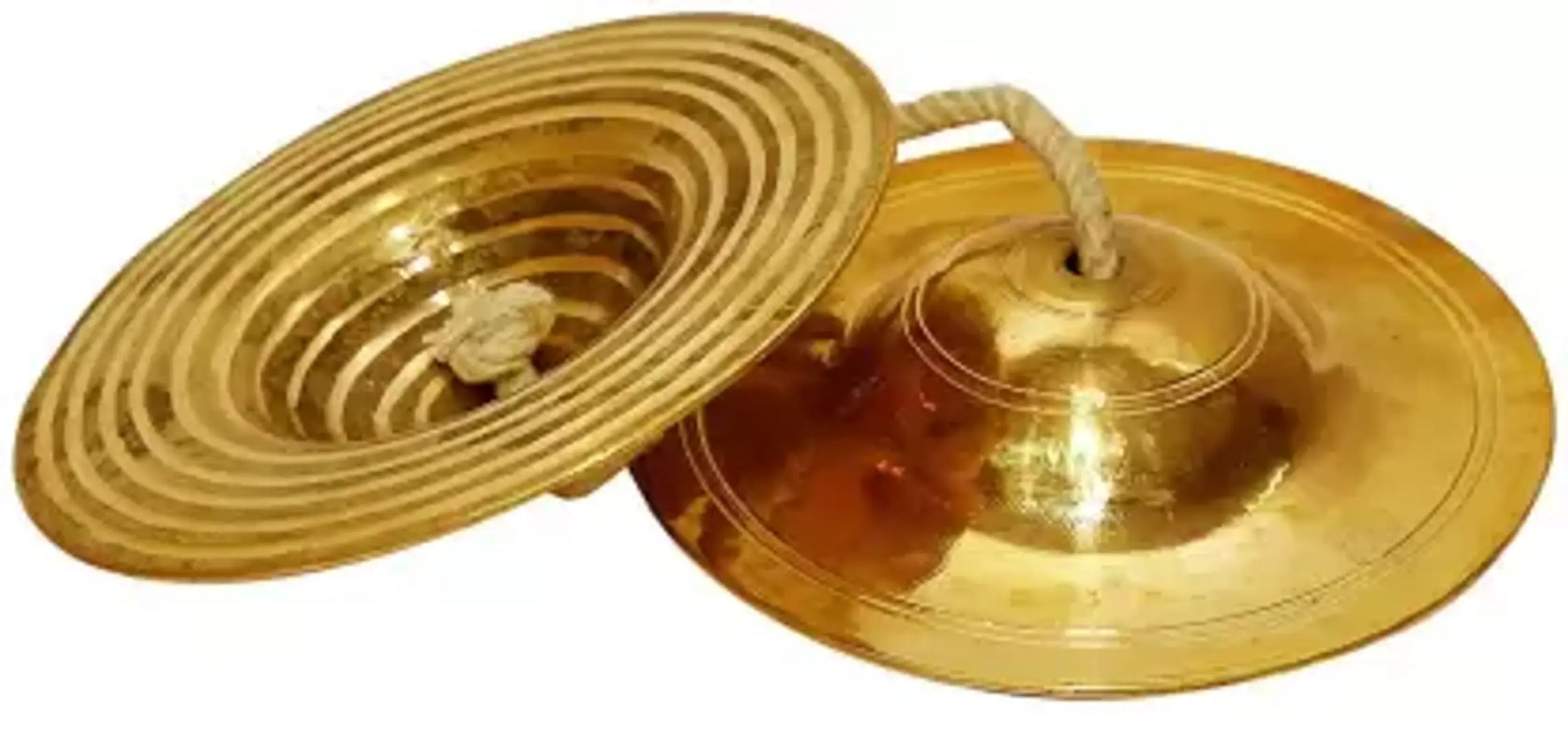 Brass Percussion Instrument - Hand Cymbals Manjira Pair - Indian Musical Instrument Kartal Instrument
