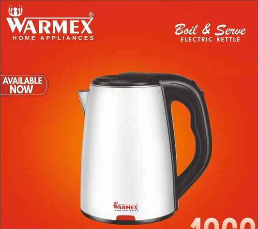 WARMEX Home Appliances Boil  serve 99 1500 Watts Double Wall Inner Body Stainless Steel Electric Kettle 1.8 L (White)