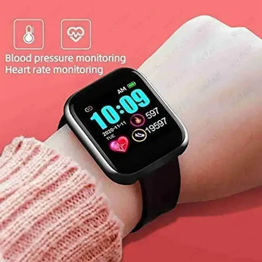 D20 Smart Watch Men Heart Rate and Blood Pressure Monitor Waterproof Sports Fitness Bracelet Stylish Watch