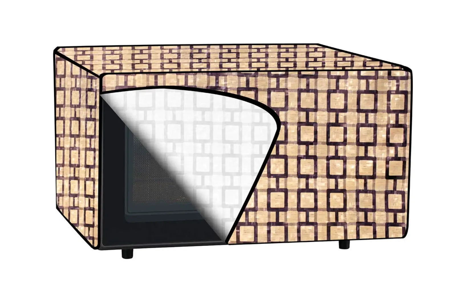 The Furnishing Tree Microwave Oven Cover for LG 20 L Grill MH2044DB Lattice Pattern Beige