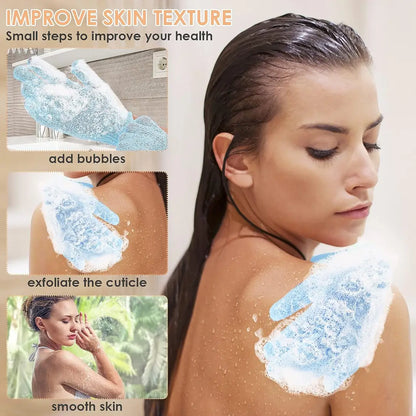 Exfoliating Shower Bath Gloves for Shower,Spa,Massage and Body Scrubs,Dead Skin Cell Remover Solft and Suitable for Men,Women and Children B-151