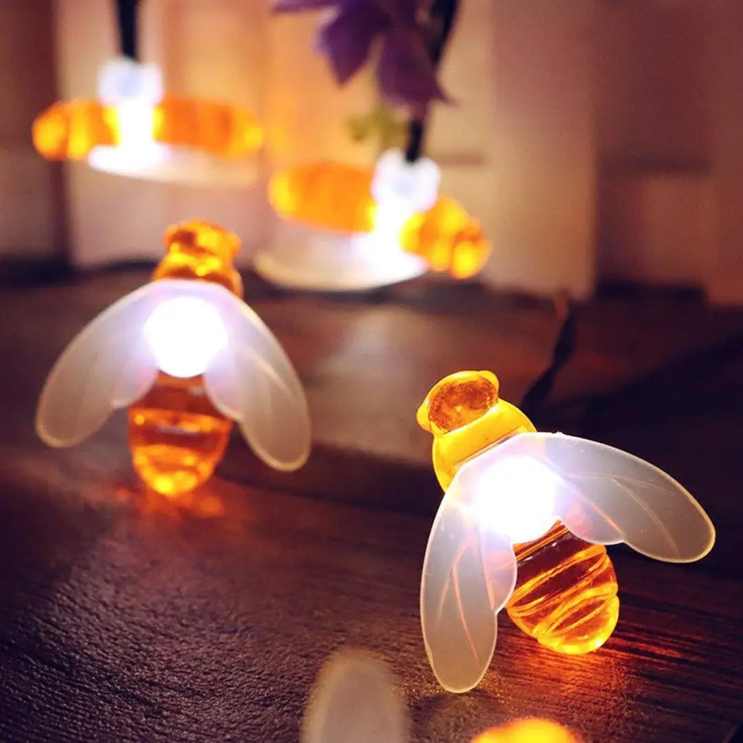 7 season's Warm White Honey Bee String Lights for Occasion Like Navaratri / Diwali / Birthday / New Year / Anniversary or Valentine Day Party Decoration / Home Decoration