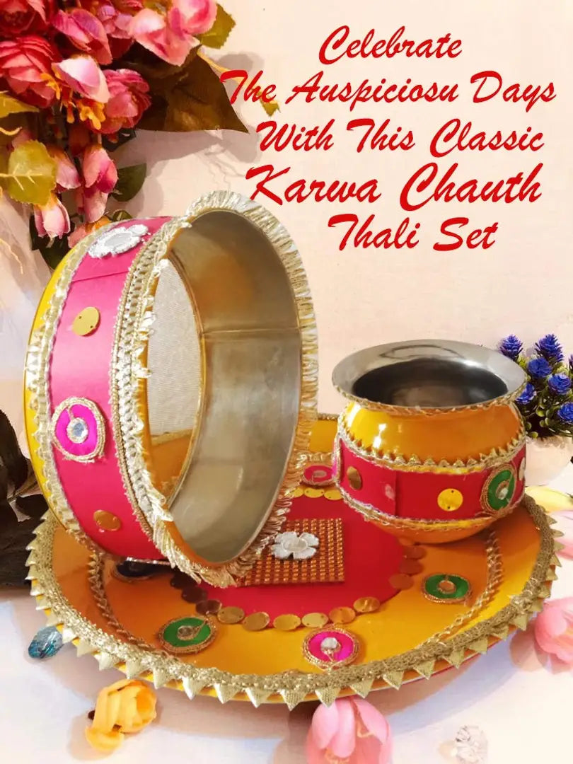 MARINER'S CREATION? KARWACHAUTH Pooja THALI Set | KARWACHAUTH THALI Kalash Set | KARWACHAUTH Gift for Wife | KARWACHAUTH Pooja THALI