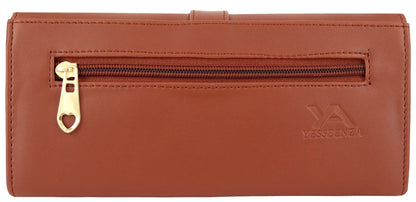 YESSBENZA Women's and Girls Synthetic Faux-Leather Mobile Hand Clutch Handbags Handwallet Purses (Bronze Tan)