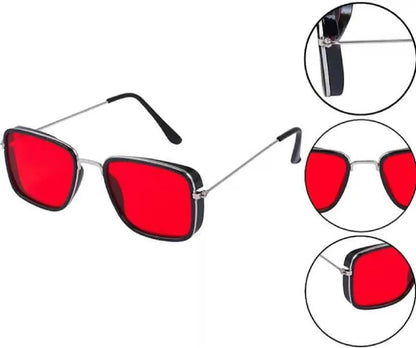 Sunglasses Combo , Men Alloy Frame Square Sunglasses ,U V Protected Combo Pack of 2 (GREEN & RED)