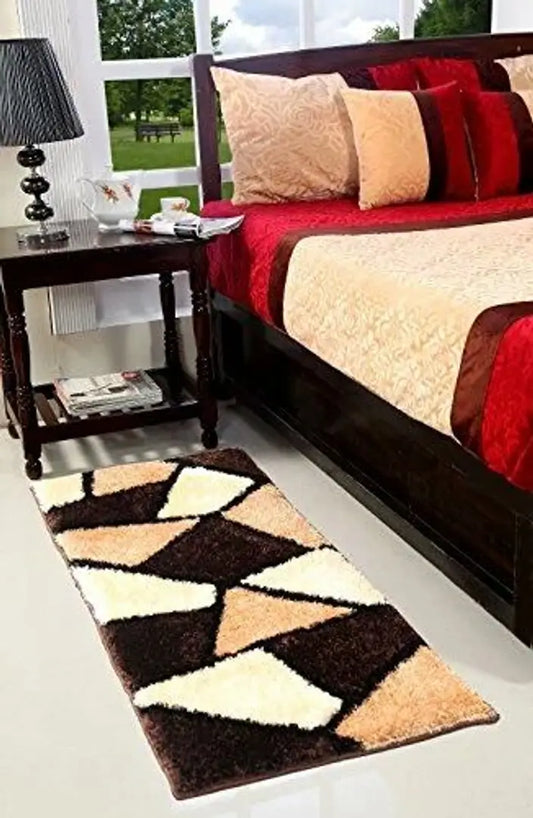 UNFOLD HAPPINESS Design Microfiber Bedside Runner, Soft Rug for Bedroom Living Room Kitchen (22 X 55 Inches) - Multi.