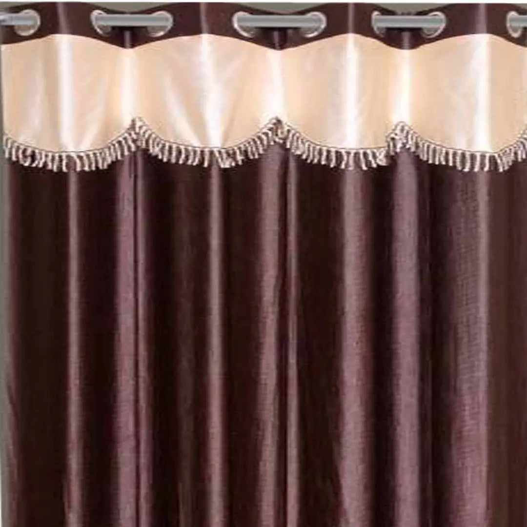 Stylish Purple Polyester Self Pattern Door Curtains Pack Of 4