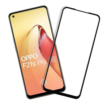 Knotyy Tempered Glass Screen Protector Compatible for OPPO F21s Pro 5G with Edge to Edge Coverage for OPPO F21s Pro 5G - (Black, pack of 1)