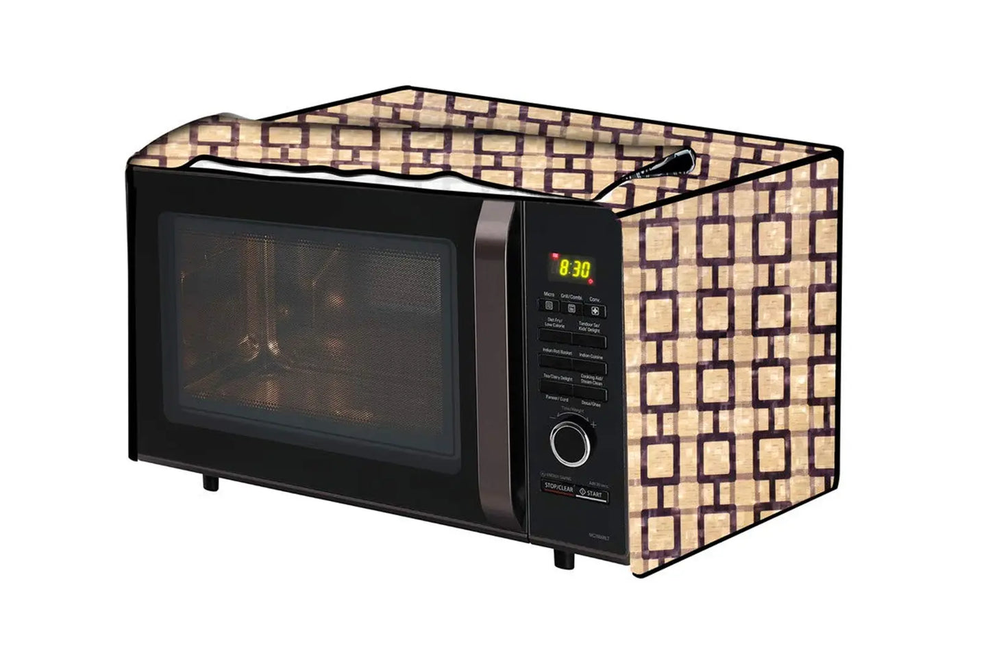 The Furnishing Tree Microwave Oven Cover for LG 20 L Grill MH2044DB Lattice Pattern Beige